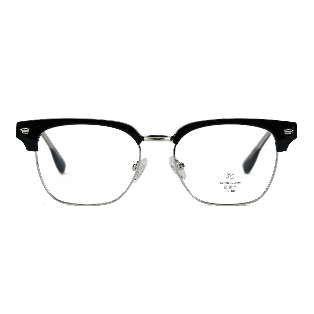 Fashion Semi-Rimless Clear Lens Blue Light Eyeglass Frame