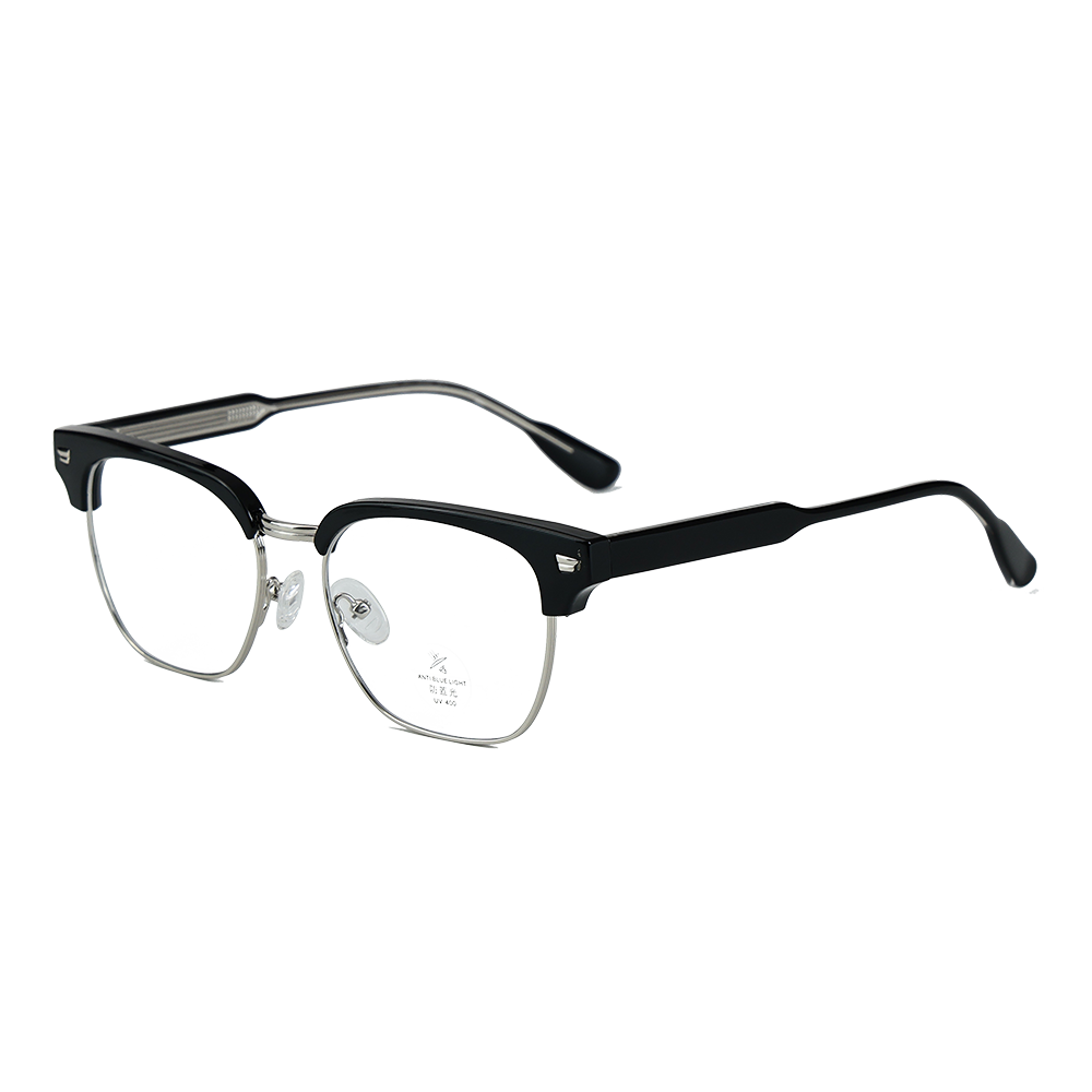 Fashion Semi-Rimless Clear Lens Blue Light Eyeglass Frame