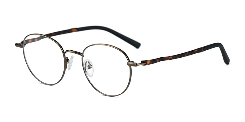 Unisex Metal Blue-Light Vintage Small Round Glasses Frame