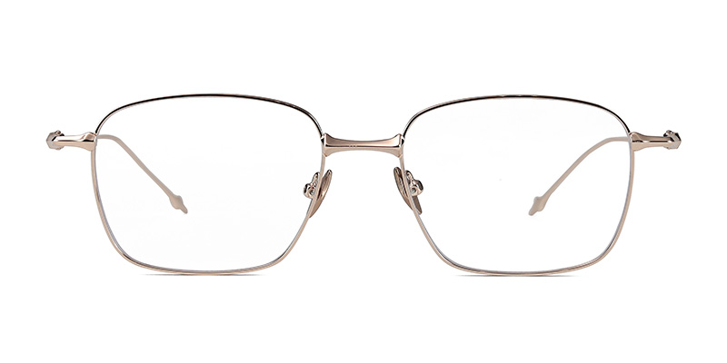 Small Square Clear Lens Metal Frame Blue-Light Glasses