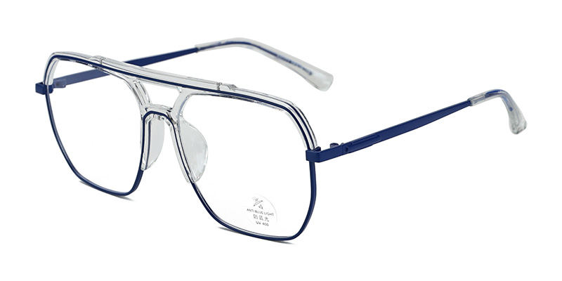 INS Style Pilot Metal Frame Blue-Light Protection Glasses