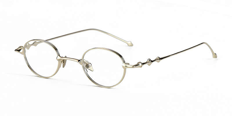 Unisex Metal Oval Frame Blue-Light Blocking Glasses Frame