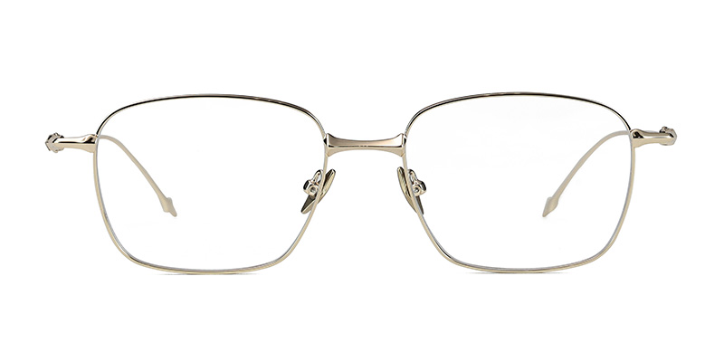 Small Square Clear Lens Metal Frame Blue-Light Glasses