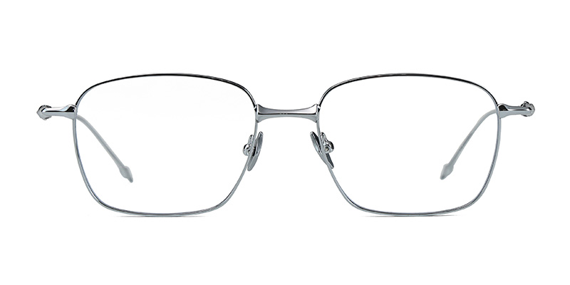 Small Square Clear Lens Metal Frame Blue-Light Glasses