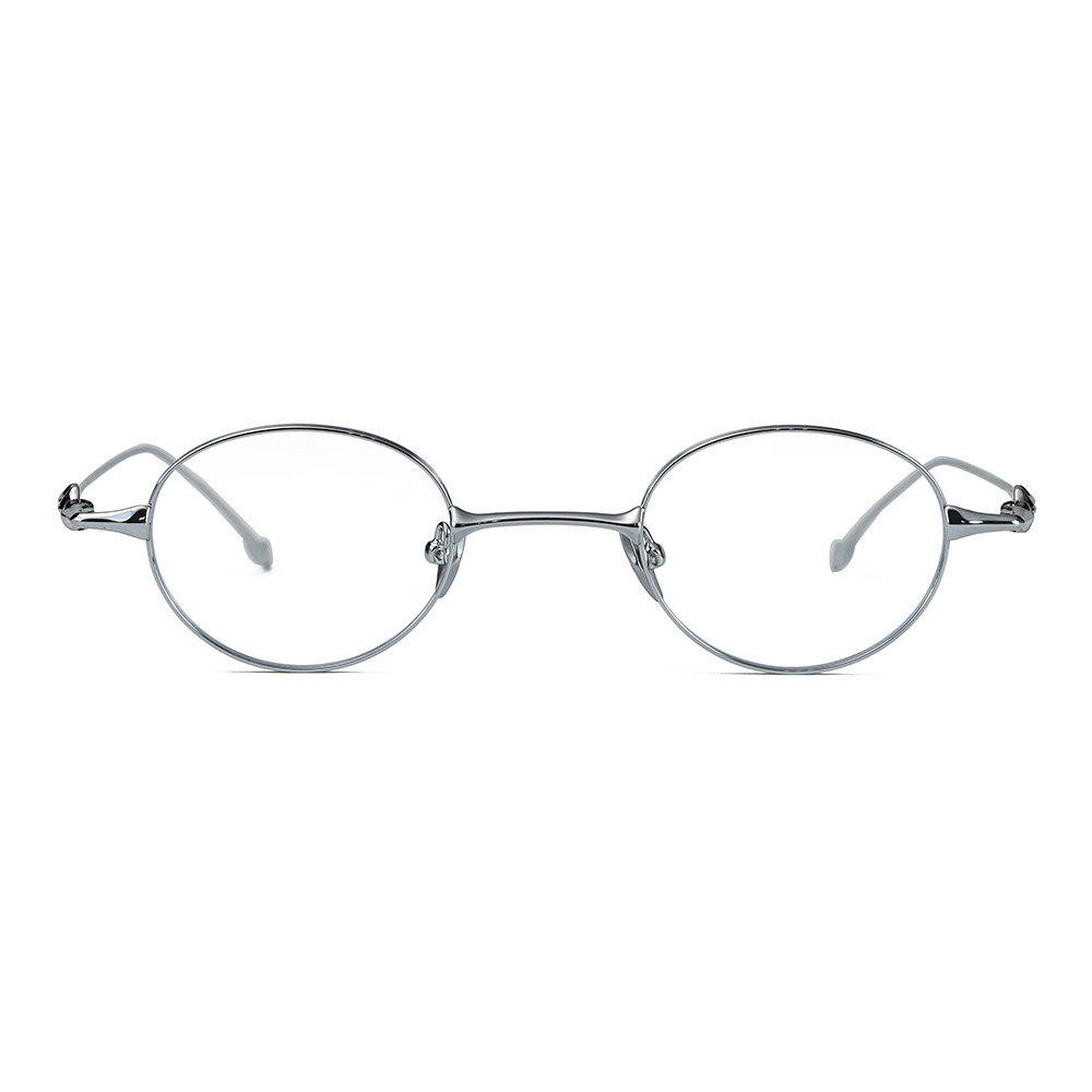 Unisex Metal Oval Frame Blue-Light Blocking Glasses Frame