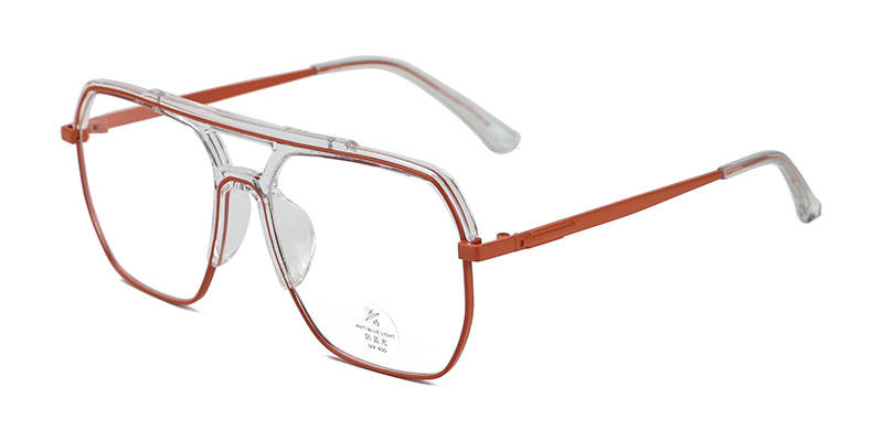 INS Style Pilot Metal Frame Blue-Light Protection Glasses