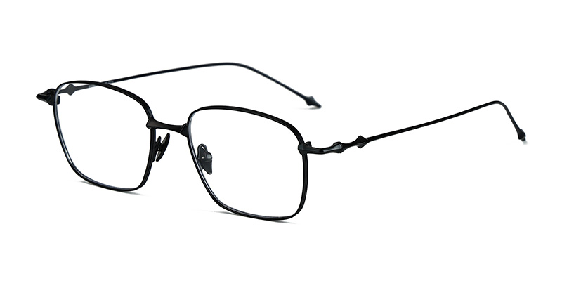 Small Square Clear Lens Metal Frame Blue-Light Glasses