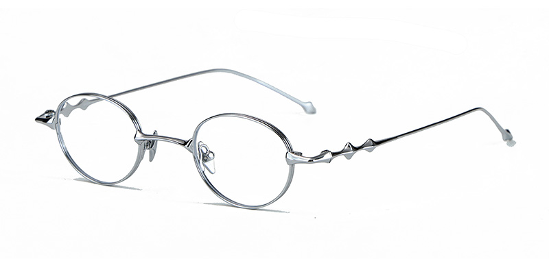 Unisex Metal Oval Frame Blue-Light Blocking Glasses Frame