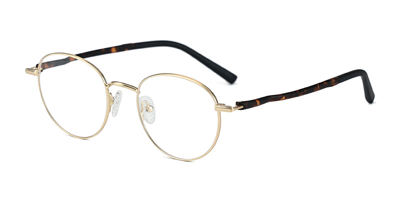 Unisex Metal Blue-Light Vintage Small Round Glasses Frame