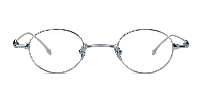 Unisex Metal Oval Frame Blue-Light Blocking Glasses Frame