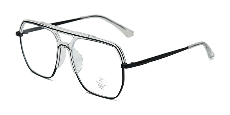 INS Style Pilot Metal Frame Blue-Light Protection Glasses