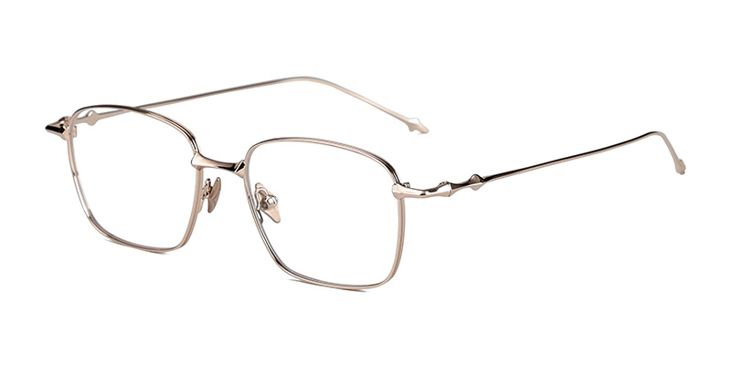 Small Square Clear Lens Metal Frame Blue-Light Glasses