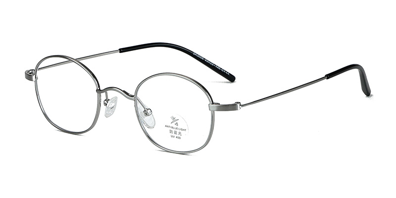 Clear Round Frame Metal Anti Blue-ray Glasses