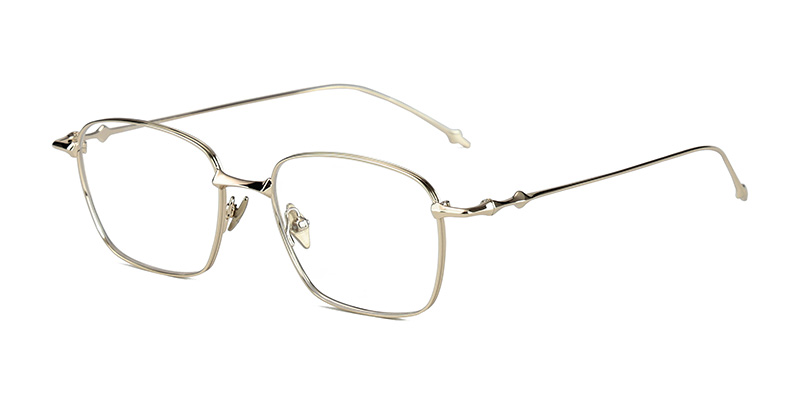 Small Square Clear Lens Metal Frame Blue-Light Glasses