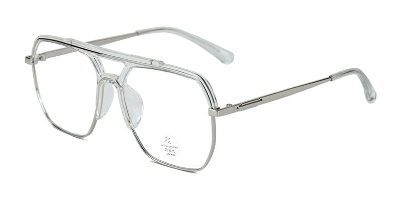 INS Style Pilot Metal Frame Blue-Light Protection Glasses