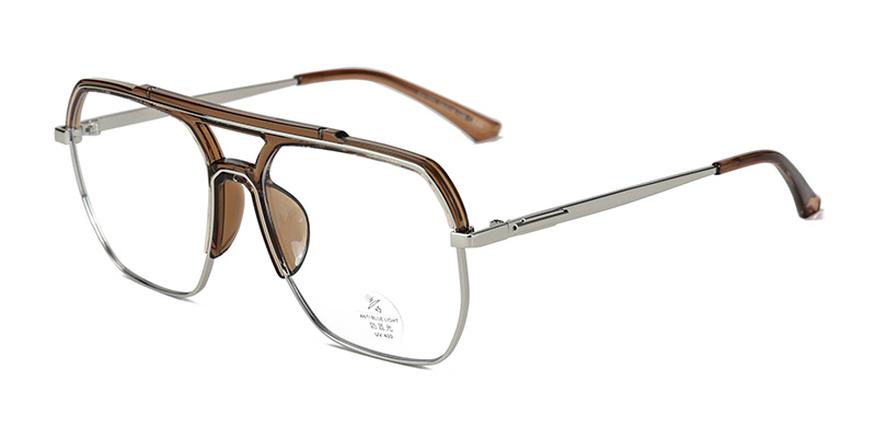 INS Style Pilot Metal Frame Blue-Light Protection Glasses