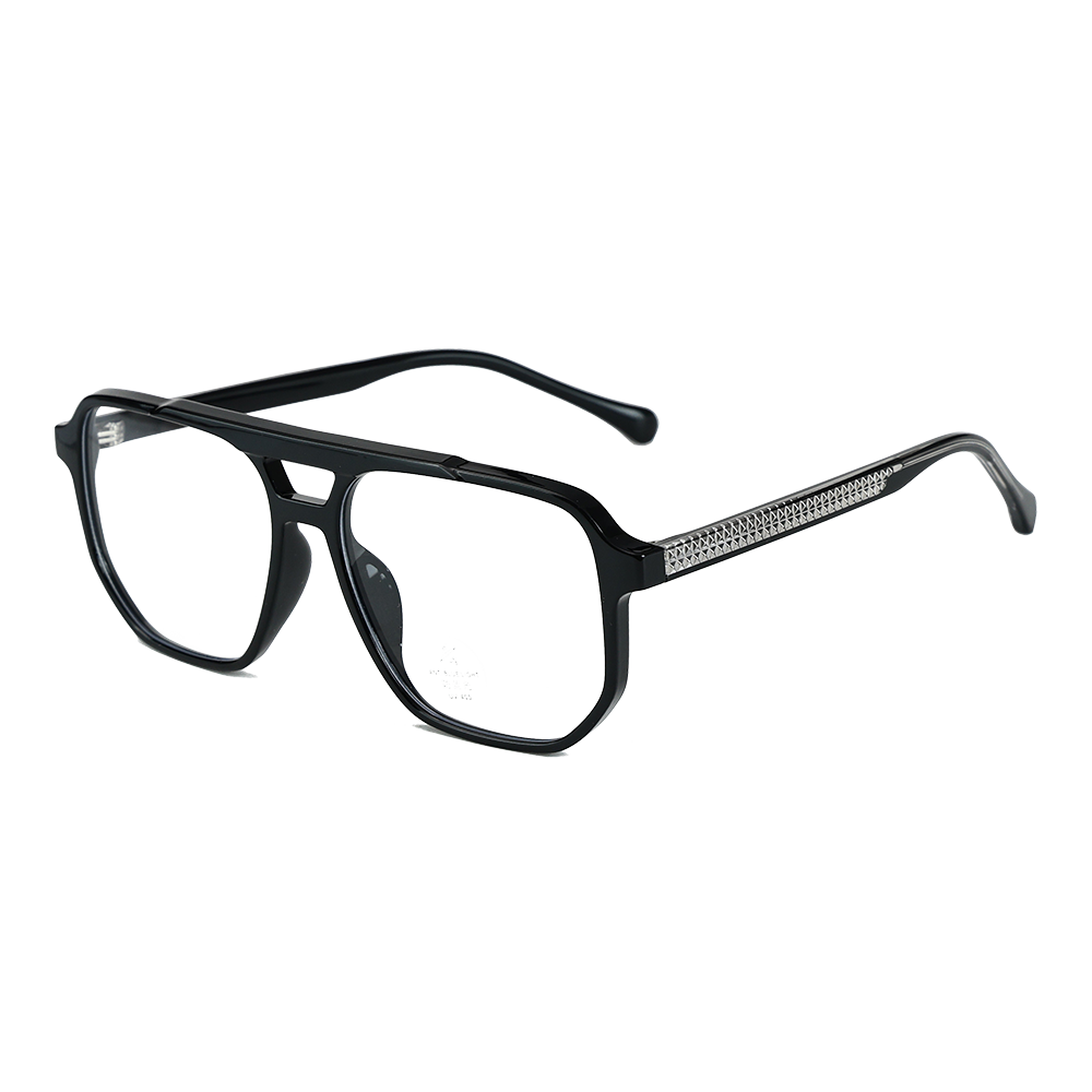 Retro TR90 Acetate Double Beam Design Anti Blue Light Glasses