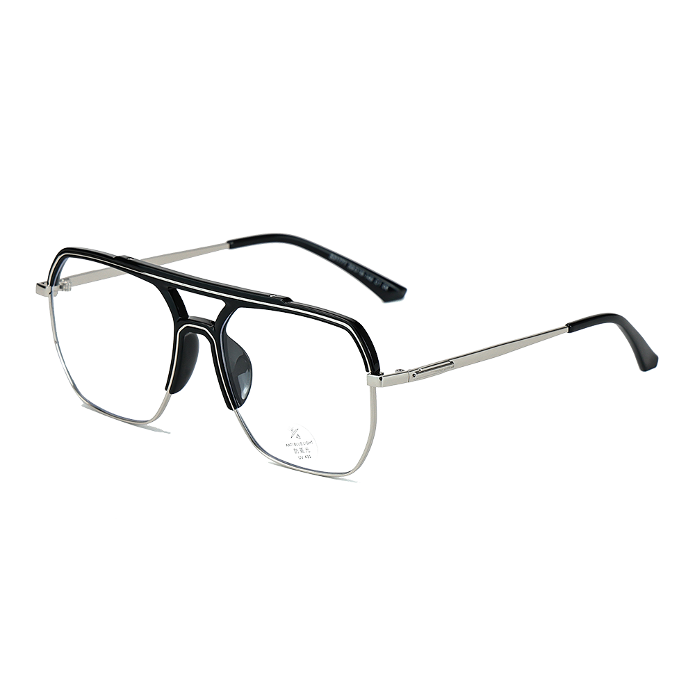 INS Style Pilot Metal Frame Blue-Light Protection Glasses