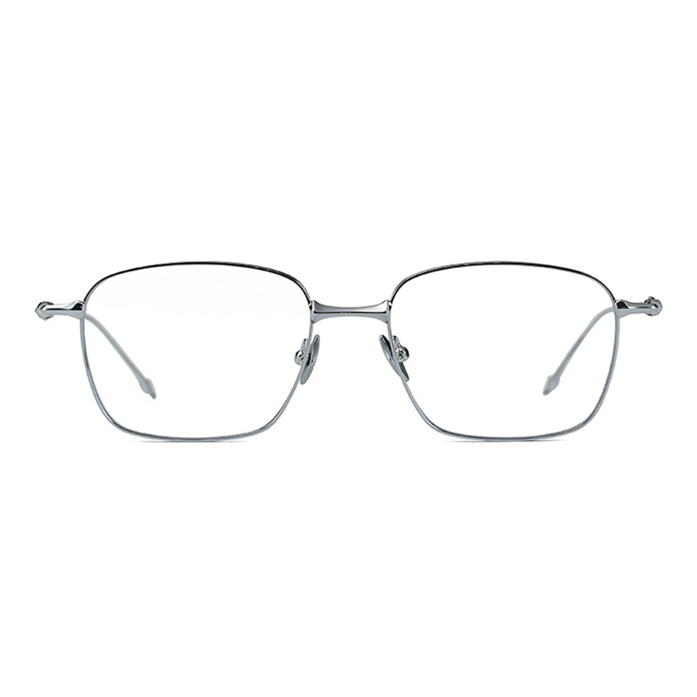 Small Square Clear Lens Metal Frame Blue-Light Glasses