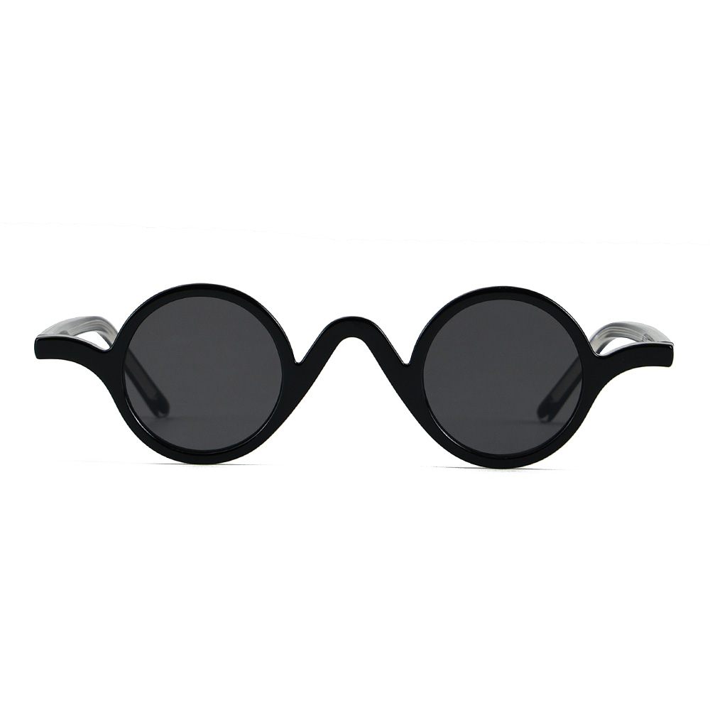 Vintage Steampunk UV400 TR90 Small Round Sunglasses for Men