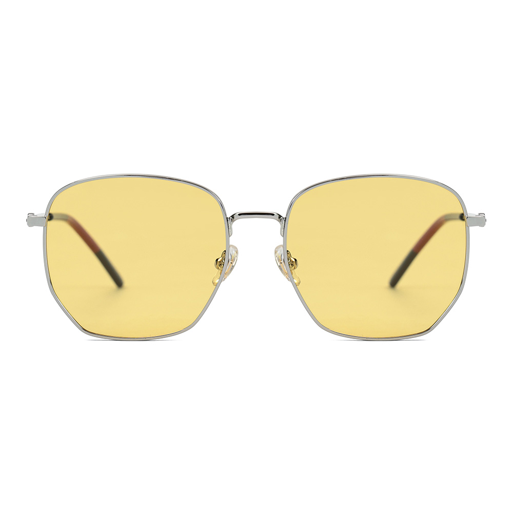 Metal Square Thin Frame Photochromic Polarized Sunglasses