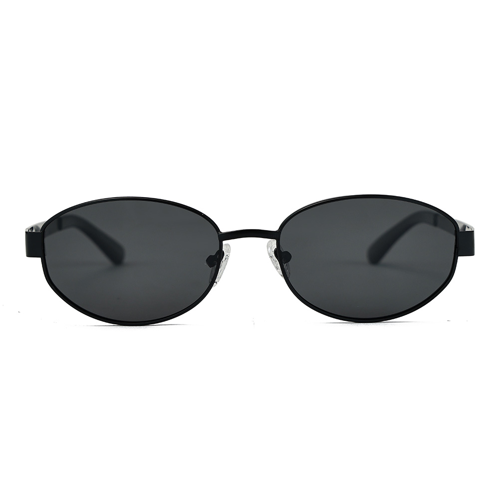Trendy INS Style Metal Oval Shade Sunglasses