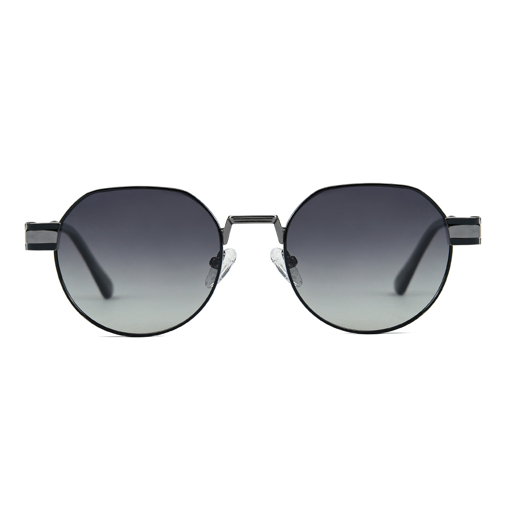 Retro Metal Round Frame Gradient Lens Sunglasses