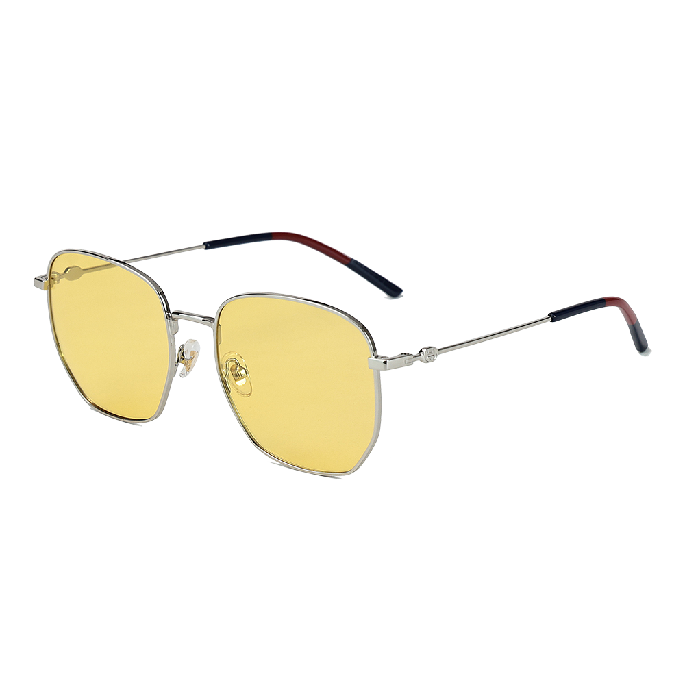 Metal Square Thin Frame Photochromic Polarized Sunglasses