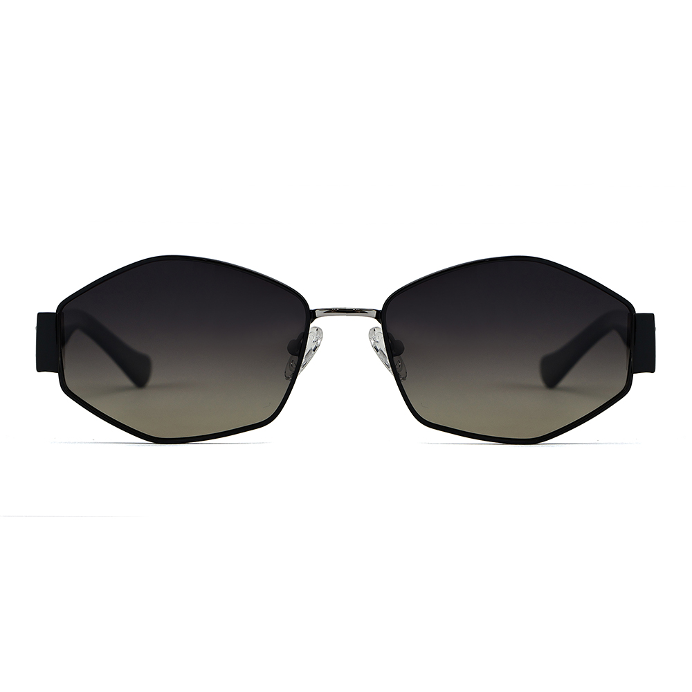Korean Style Metal Diamond Frame Thick Temple Sunglasses