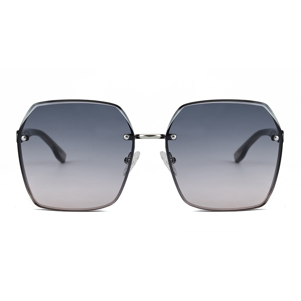 Outdoor Oversized Rimless Square Composite Nylon Lens Sunglasses