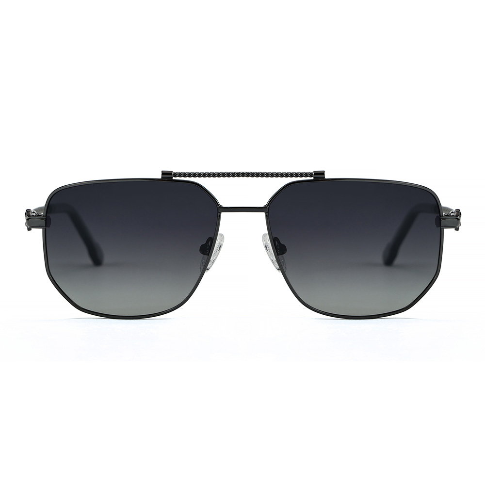 Aviator Polarized Sunglasses with Hollow Hinge
