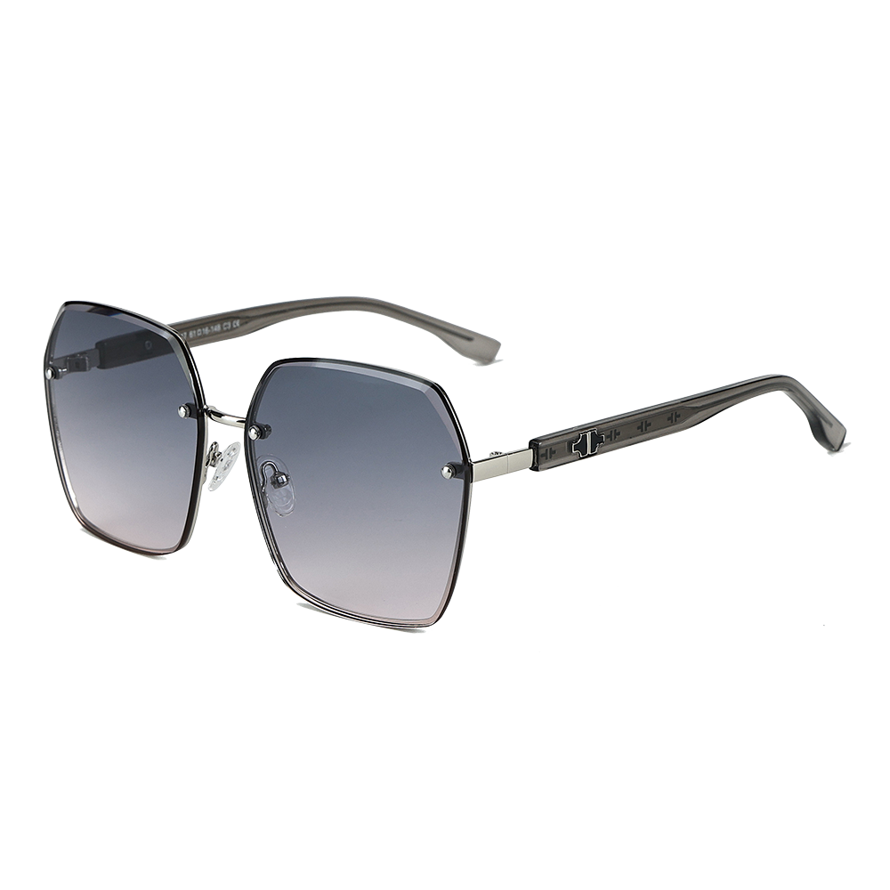 Outdoor Oversized Rimless Square Composite Nylon Lens Sunglasses
