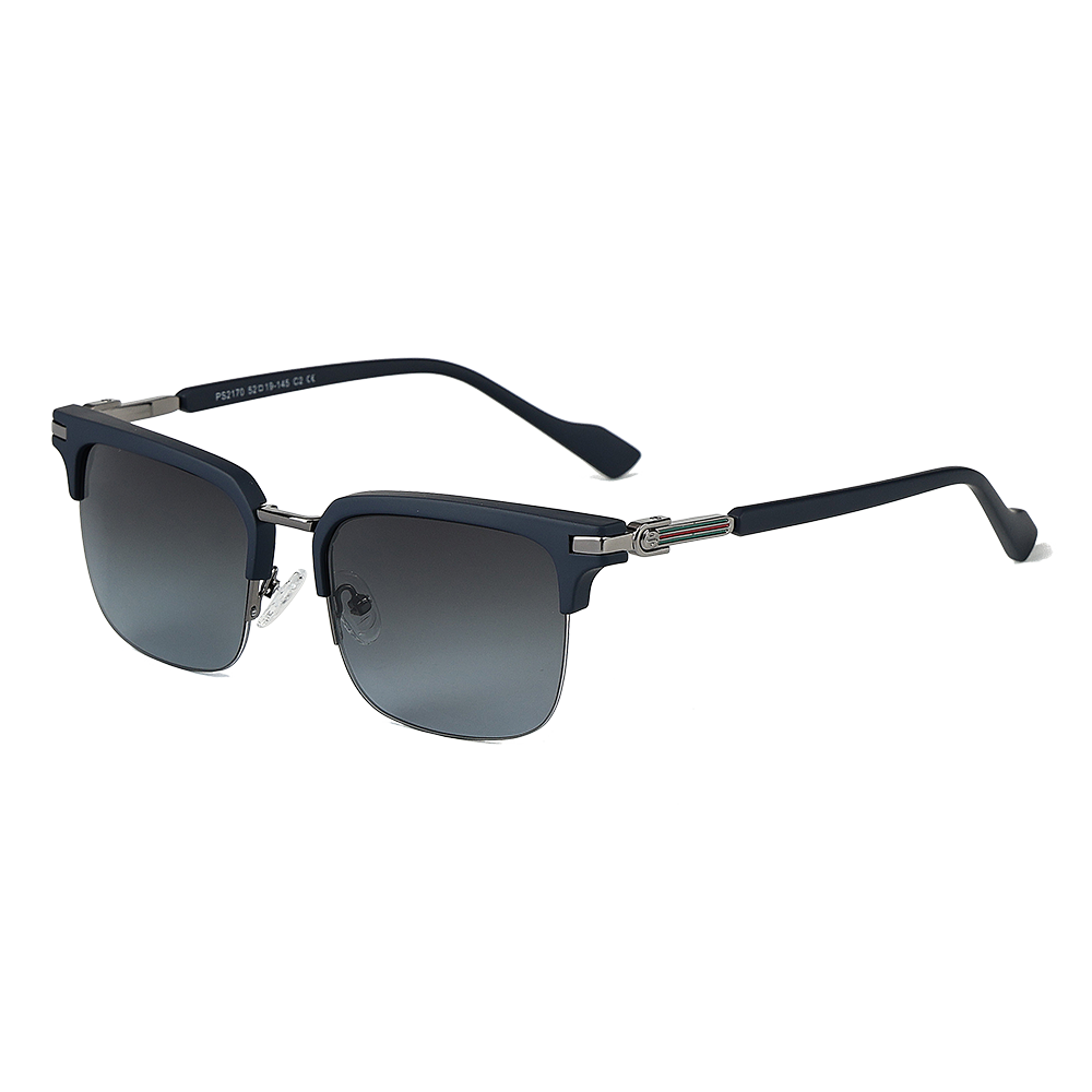 Unique Hinge Design Half Frame Polarized Sunglasses