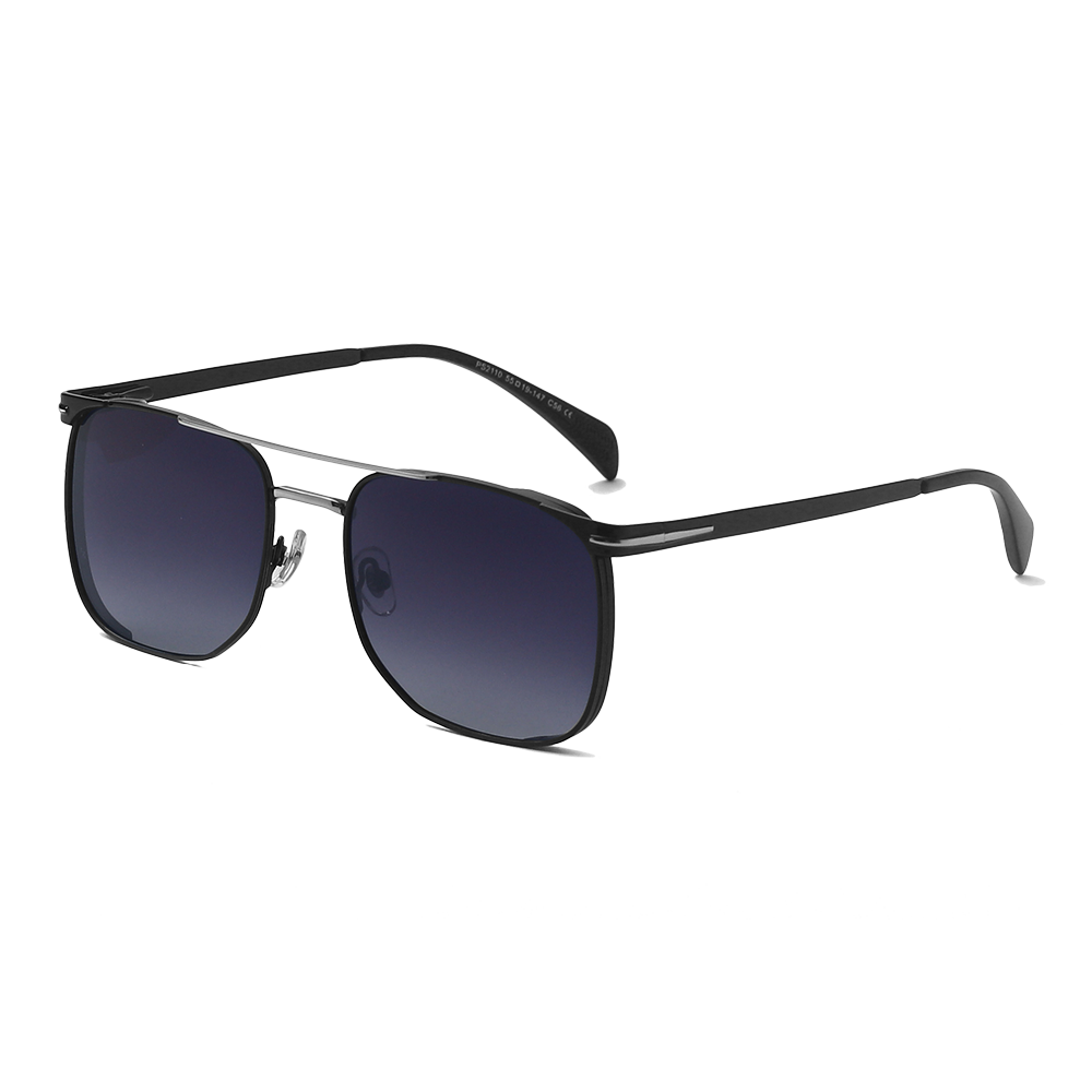 Oversized Metal Frame Pilot Polarized Sunglasses