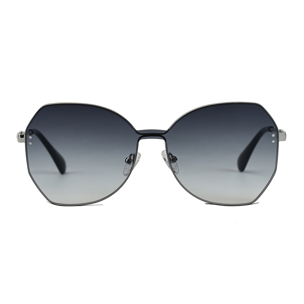 Metal Polygon One-Piece Lens Composite Nylon Sunglasses