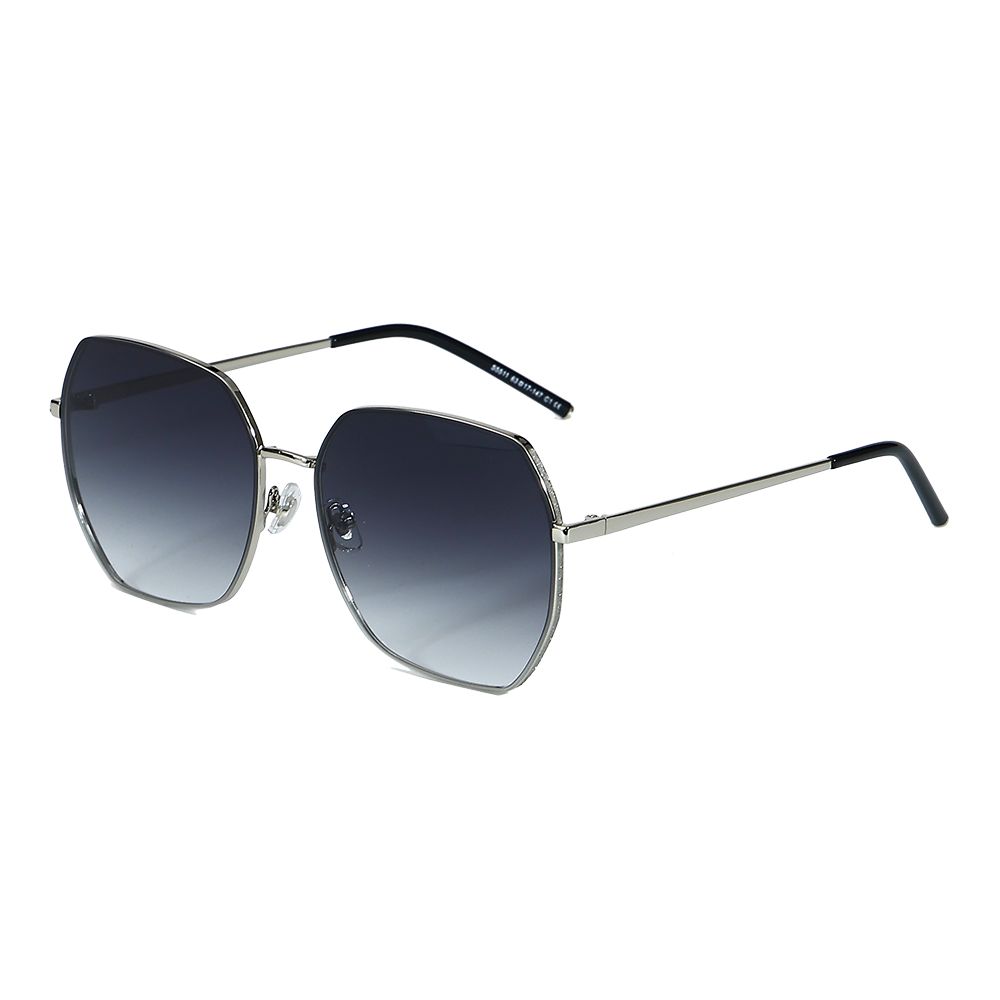 Lightweight Metal Polygon Frame Sunglasses for Women
