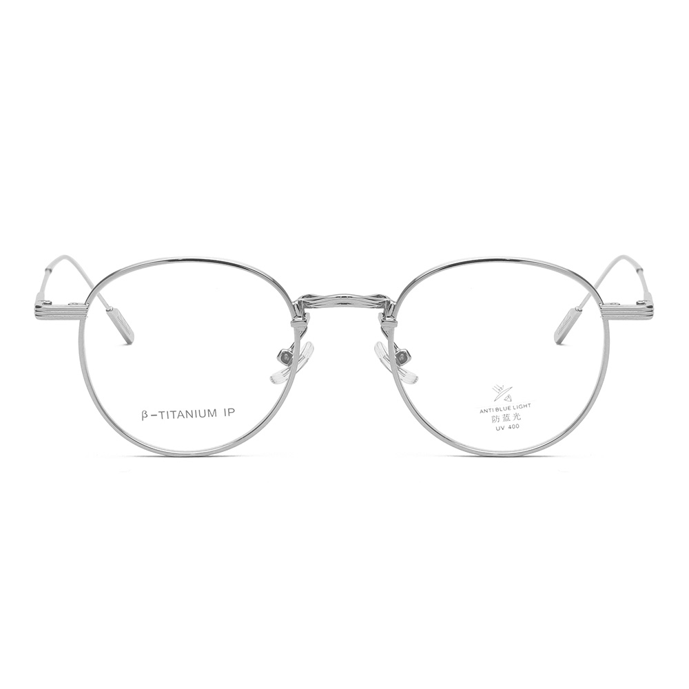 Small Round Titanium Eyewear Blue Light Blocking Glasses