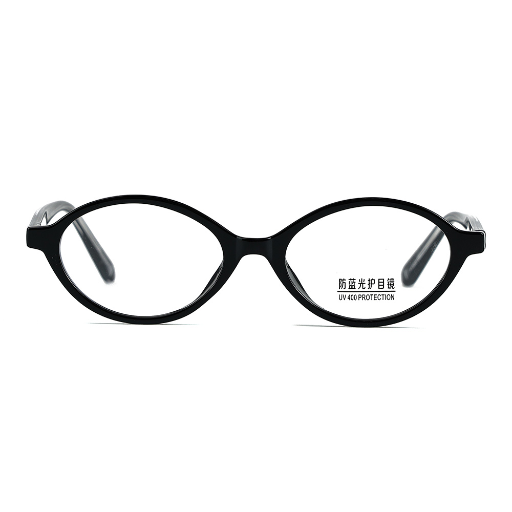 Small Oval Frame Acetate Temple Anti Blue Light Glasses