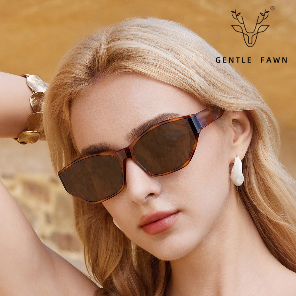 58283 Cat-Eye Shaped Composite Nylon Curved Sunglasses