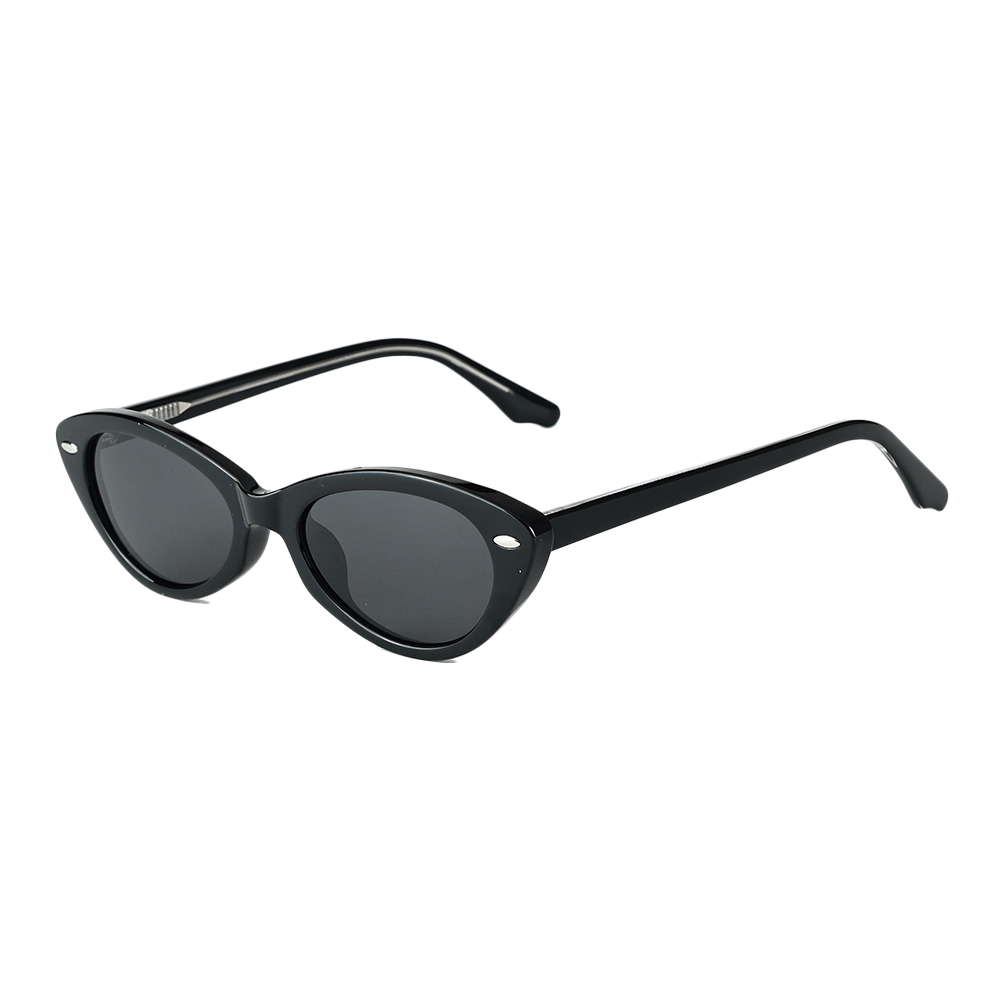 58318 Elliptical Curved Front Frame TR90 Sunglasses with Acetate Temple