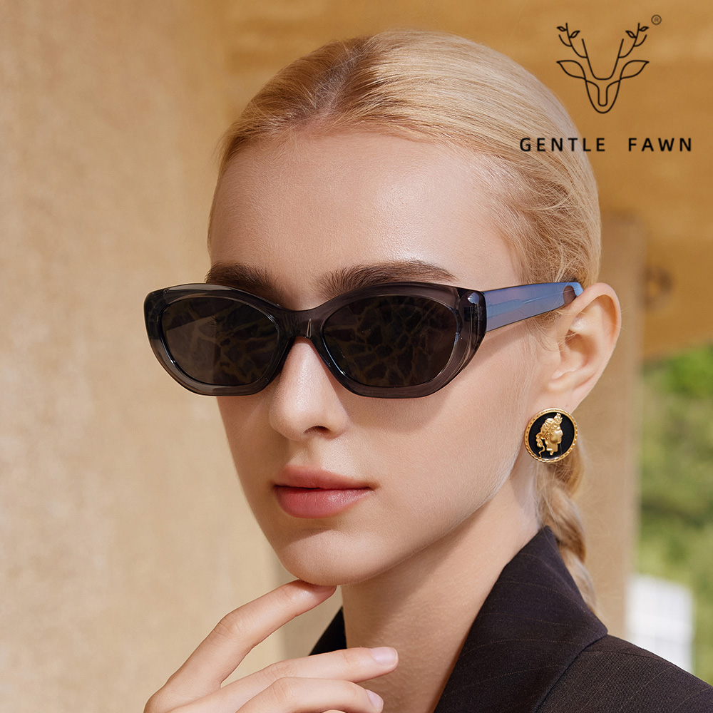 58268 Thick-Frame Cat-Eye TR90 Sunglasses with Acetate Temple
