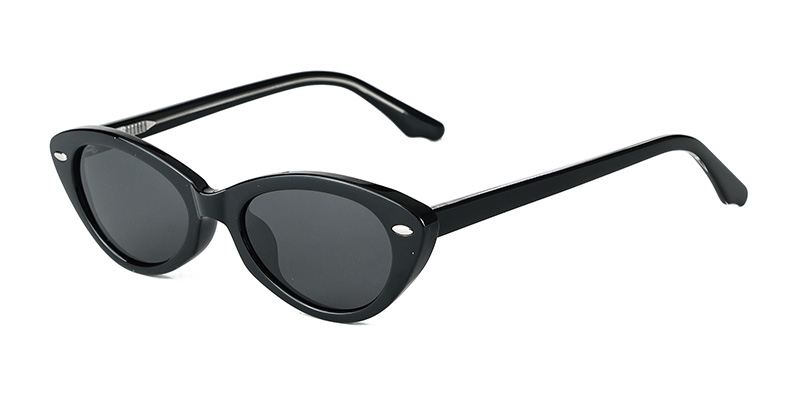 58318 Elliptical Curved Front Frame TR90 Sunglasses with Acetate Temple