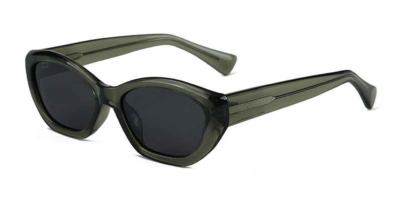 58268 Thick-Frame Cat-Eye TR90 Sunglasses with Acetate Temple
