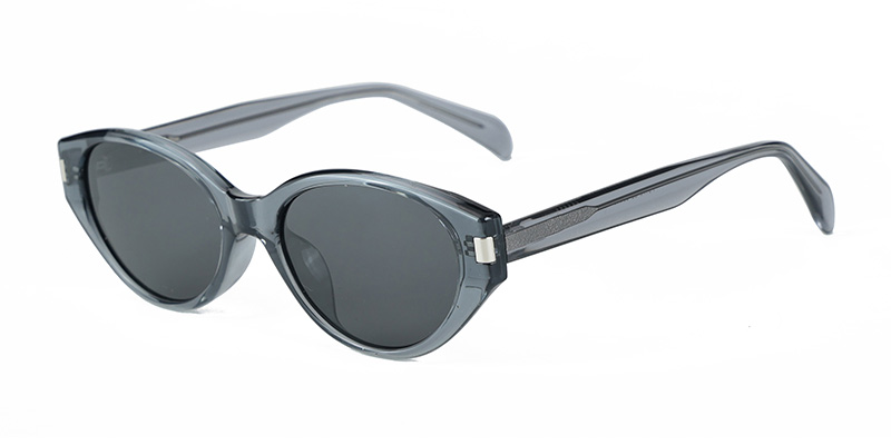 P9173 Oval Cat-Eye Accents TR90 Acetate Temple Polarized Sunglasses with Metal Components