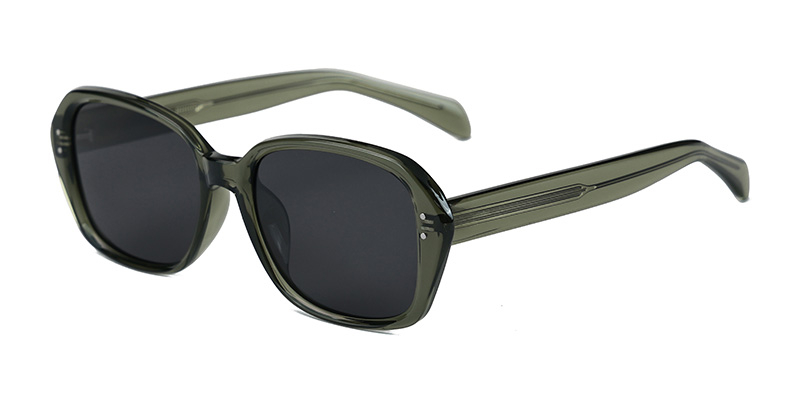 58267 Square TR90 Sunglasses with Acetate Temple