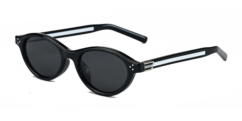 P9172 Cat-Eye Small Frame Two-Tone Metal TR90 Polarized Sunglasses with Acetate Temple