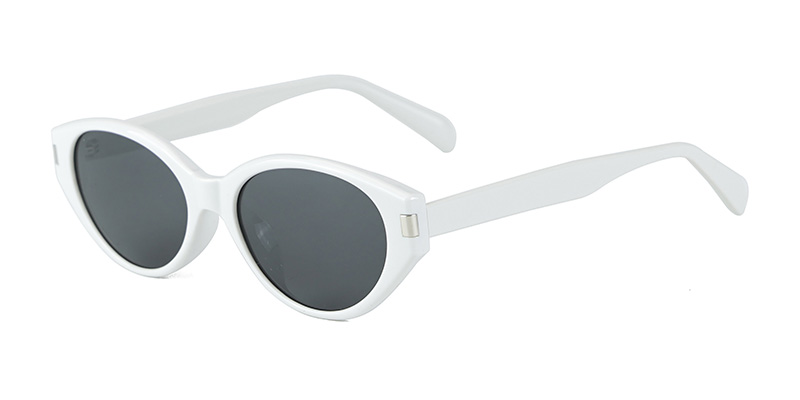 P9173 Oval Cat-Eye Accents TR90 Acetate Temple Polarized Sunglasses with Metal Components