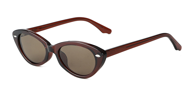 58318 Elliptical Curved Front Frame TR90 Sunglasses with Acetate Temple