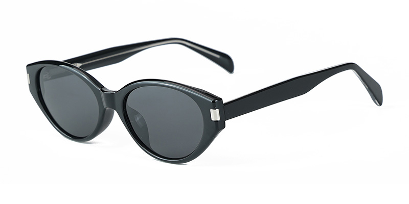 P9173 Oval Cat-Eye Accents TR90 Acetate Temple Polarized Sunglasses with Metal Components