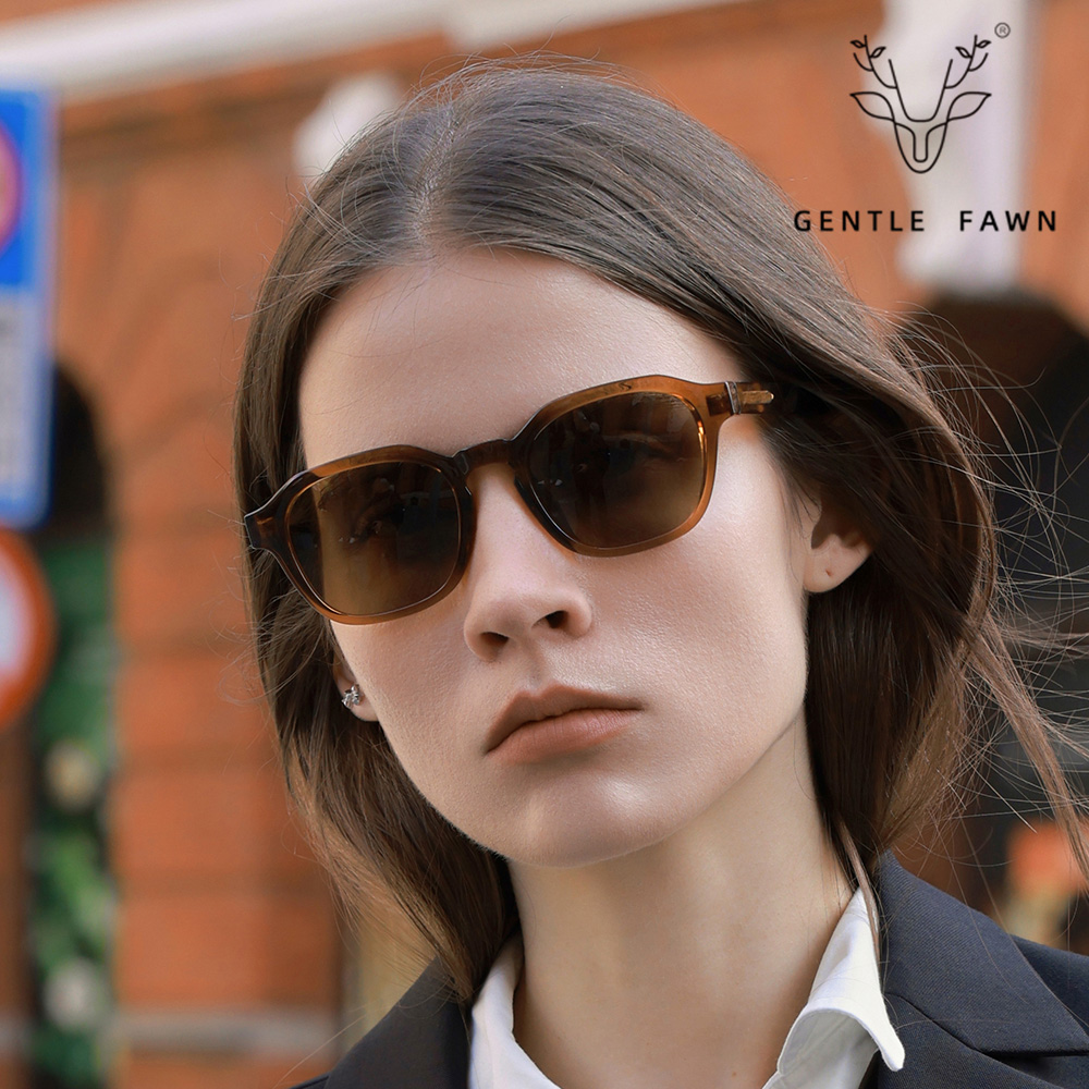 P9183 Square TR90 Polarized Sunglasses with Acetate Temple